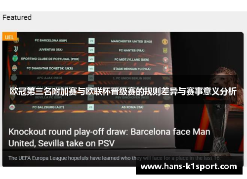 欧冠第三名附加赛与欧联杯晋级赛的规则差异与赛事意义分析